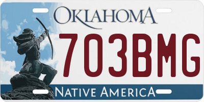 OK license plate 703BMG