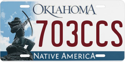 OK license plate 703CCS