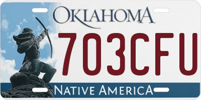 OK license plate 703CFU