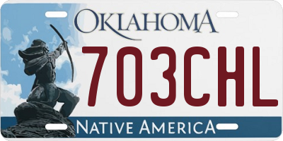 OK license plate 703CHL