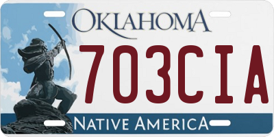 OK license plate 703CIA