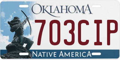 OK license plate 703CIP