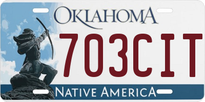 OK license plate 703CIT