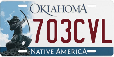 OK license plate 703CVL