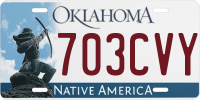 OK license plate 703CVY