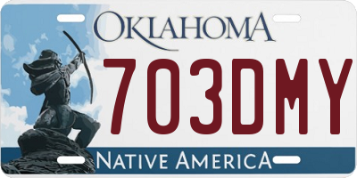 OK license plate 703DMY