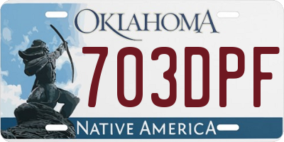 OK license plate 703DPF