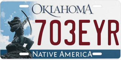 OK license plate 703EYR