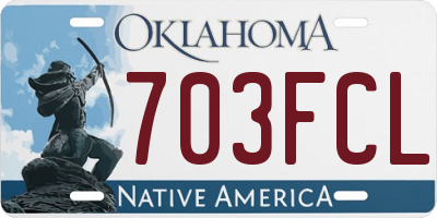 OK license plate 703FCL