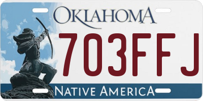 OK license plate 703FFJ
