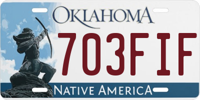 OK license plate 703FIF