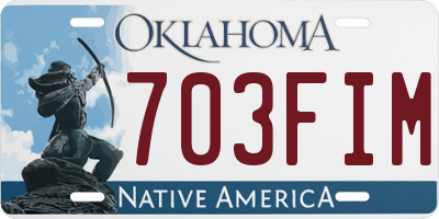 OK license plate 703FIM