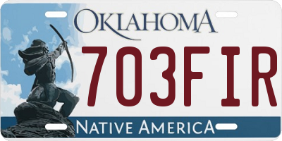OK license plate 703FIR