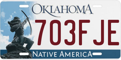OK license plate 703FJE