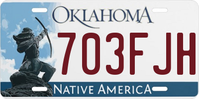 OK license plate 703FJH