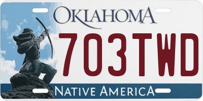 OK license plate 703TWD
