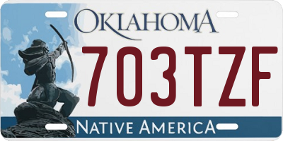 OK license plate 703TZF