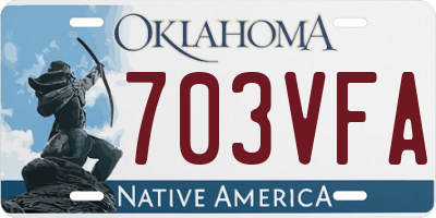 OK license plate 703VFA
