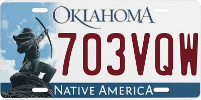 OK license plate 703VQW