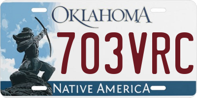 OK license plate 703VRC