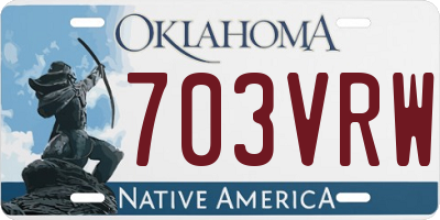 OK license plate 703VRW