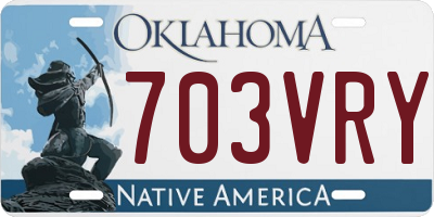 OK license plate 703VRY