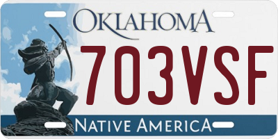 OK license plate 703VSF