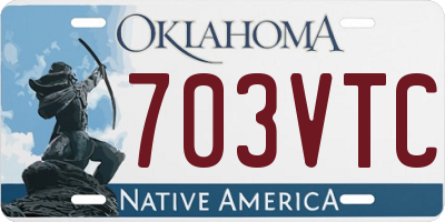 OK license plate 703VTC