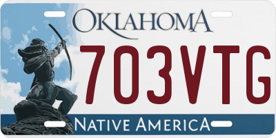 OK license plate 703VTG