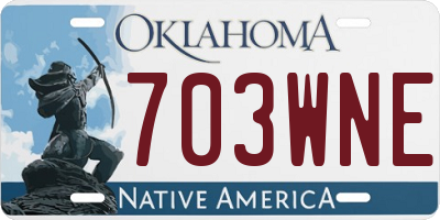 OK license plate 703WNE