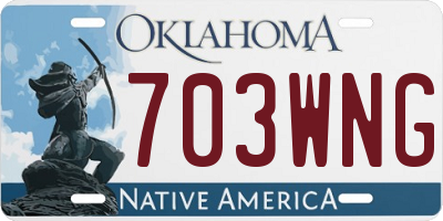 OK license plate 703WNG
