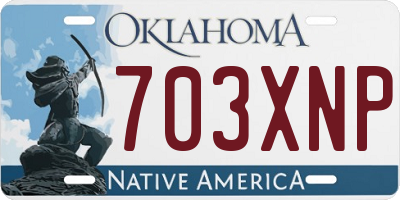OK license plate 703XNP