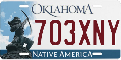 OK license plate 703XNY