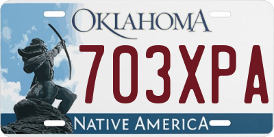 OK license plate 703XPA