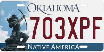 OK license plate 703XPF