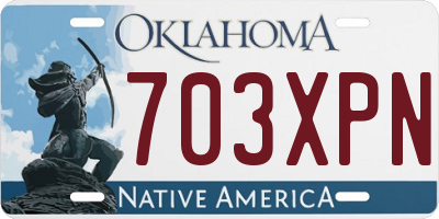 OK license plate 703XPN