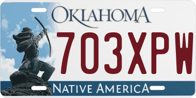 OK license plate 703XPW