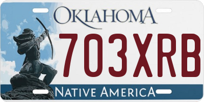 OK license plate 703XRB