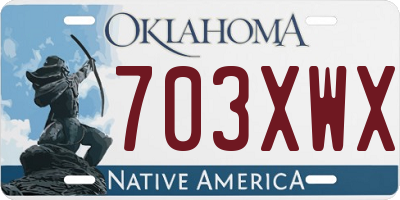 OK license plate 703XWX