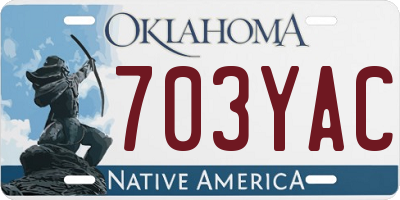 OK license plate 703YAC