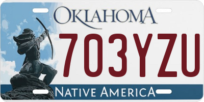 OK license plate 703YZU