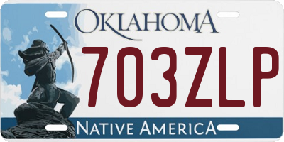 OK license plate 703ZLP