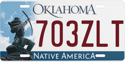 OK license plate 703ZLT