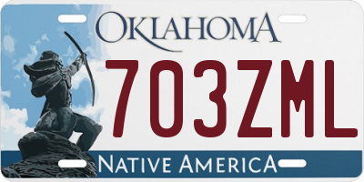 OK license plate 703ZML