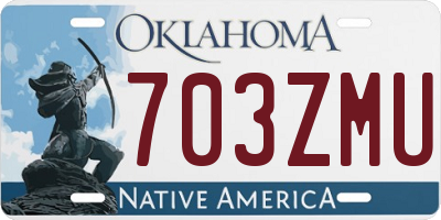 OK license plate 703ZMU