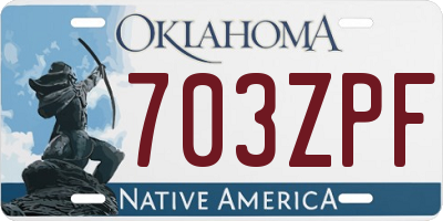 OK license plate 703ZPF