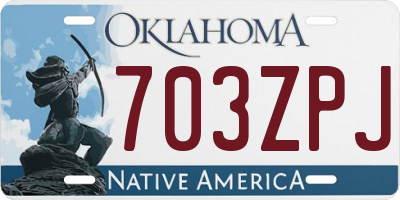 OK license plate 703ZPJ