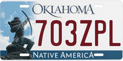 OK license plate 703ZPL