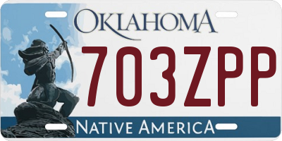 OK license plate 703ZPP