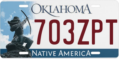 OK license plate 703ZPT